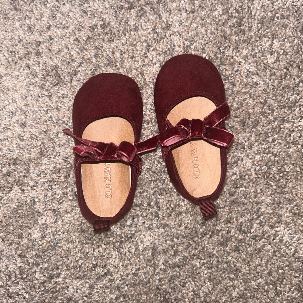 Burgundy flats
